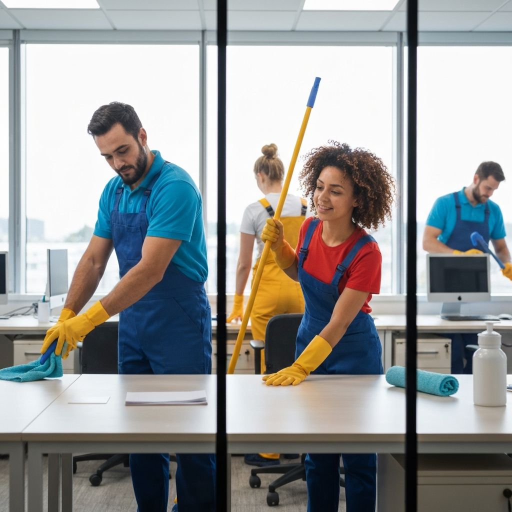 Reinigungsteam bei der Arbeit